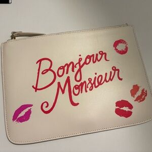 Kate Spade Cream Leather Clutch